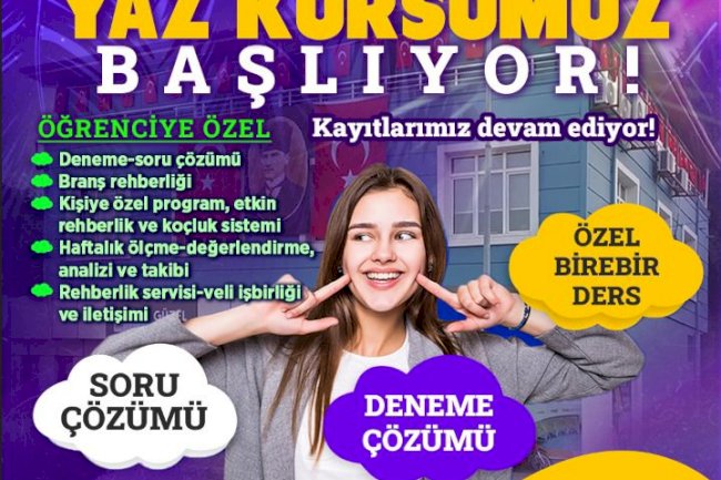 24 Haziran TYT-AYT Yaz Kursumuz Başlıyor